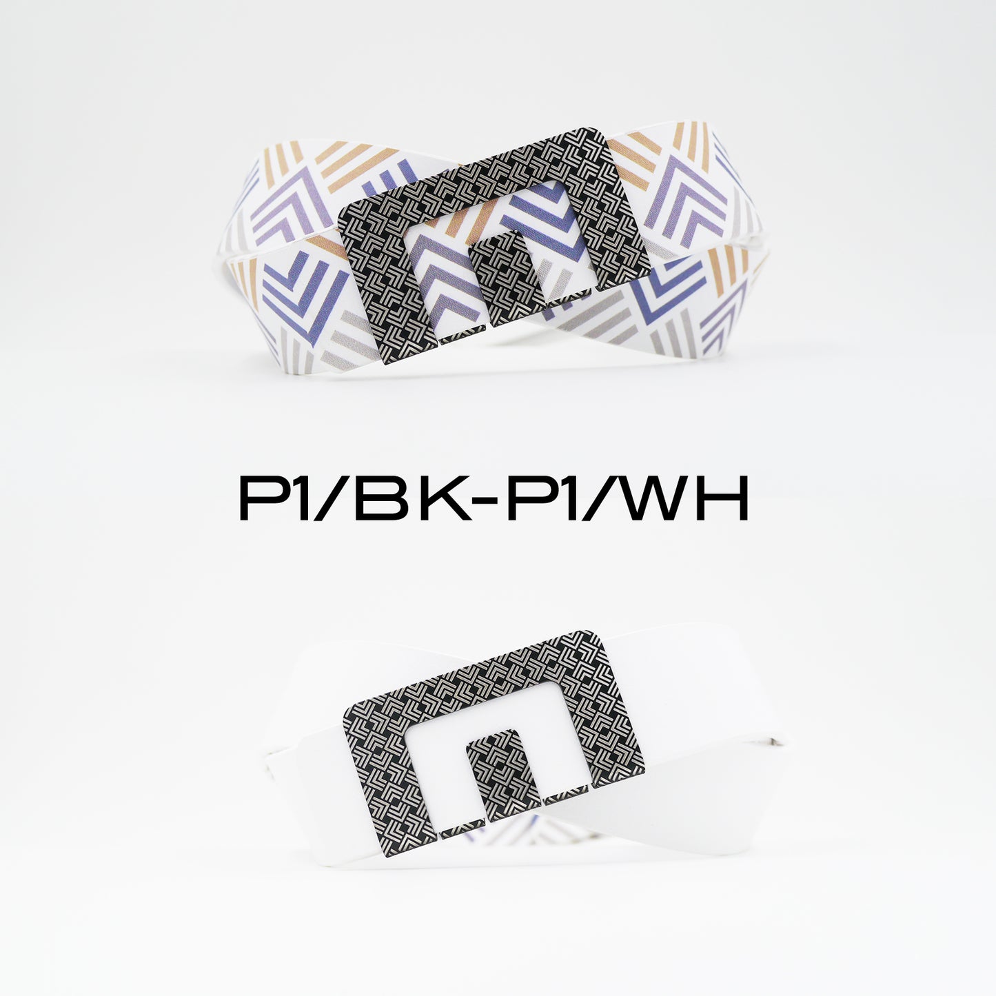 MIN BELT - BLACK P1 BUCKLE, WHITE P1 STRAP